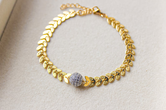 Cubic zirconia gold filled bracelet