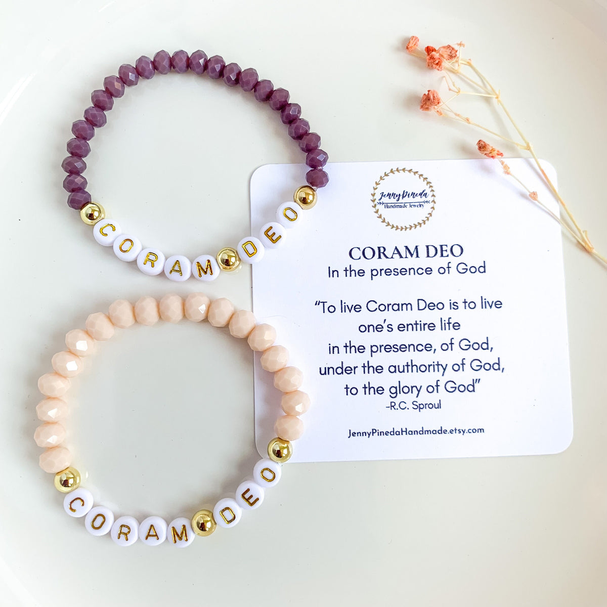 SPANISH Coram Deo bracelet, faith jewelry for women, gift for Christian women, bible verse bracelet, Christian jewelry, religious gift