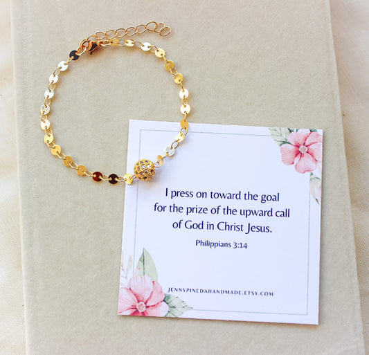 Bible verse gold filled bracelet