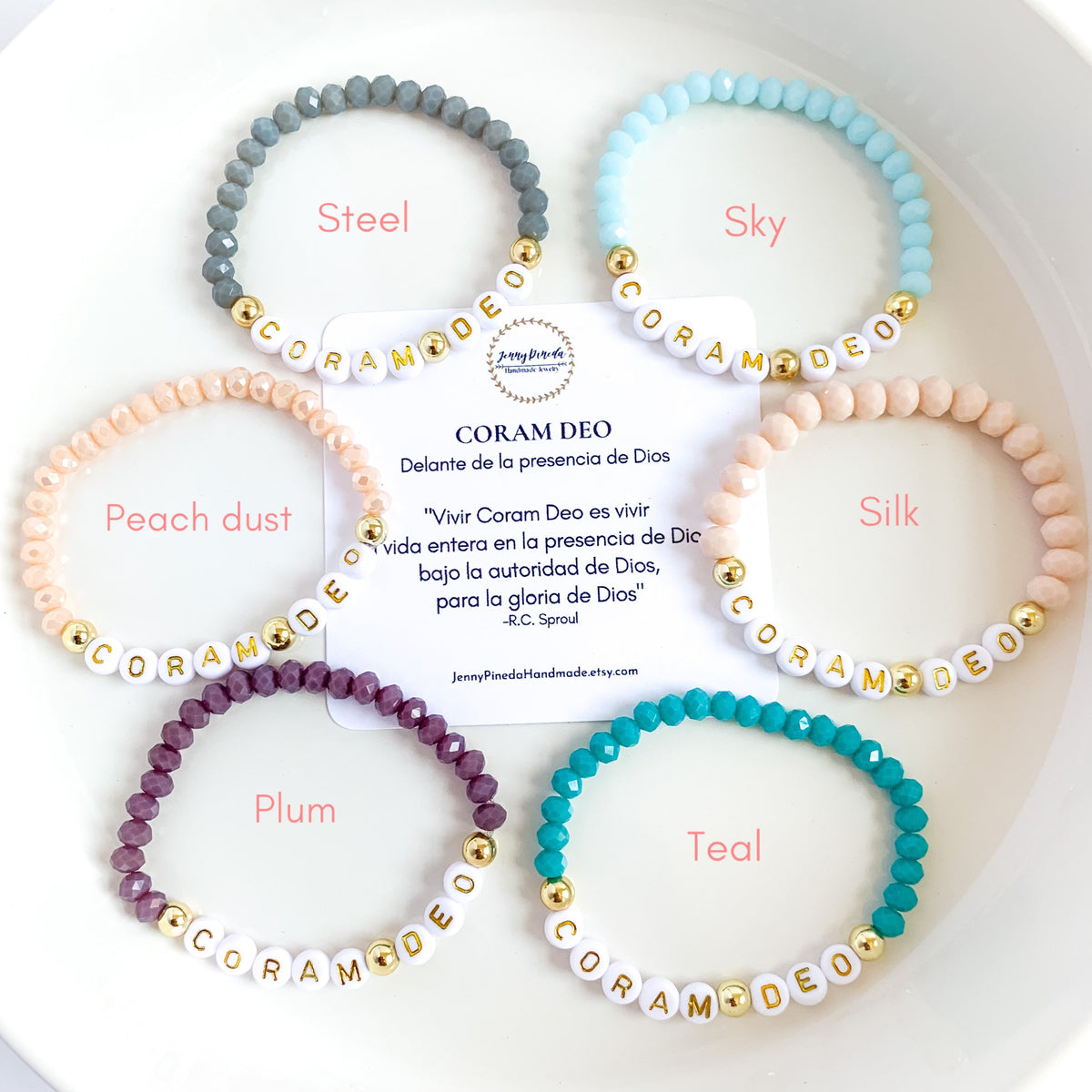 SPANISH Coram Deo bracelet, faith jewelry for women, gift for Christian women, bible verse bracelet, Christian jewelry, religious gift