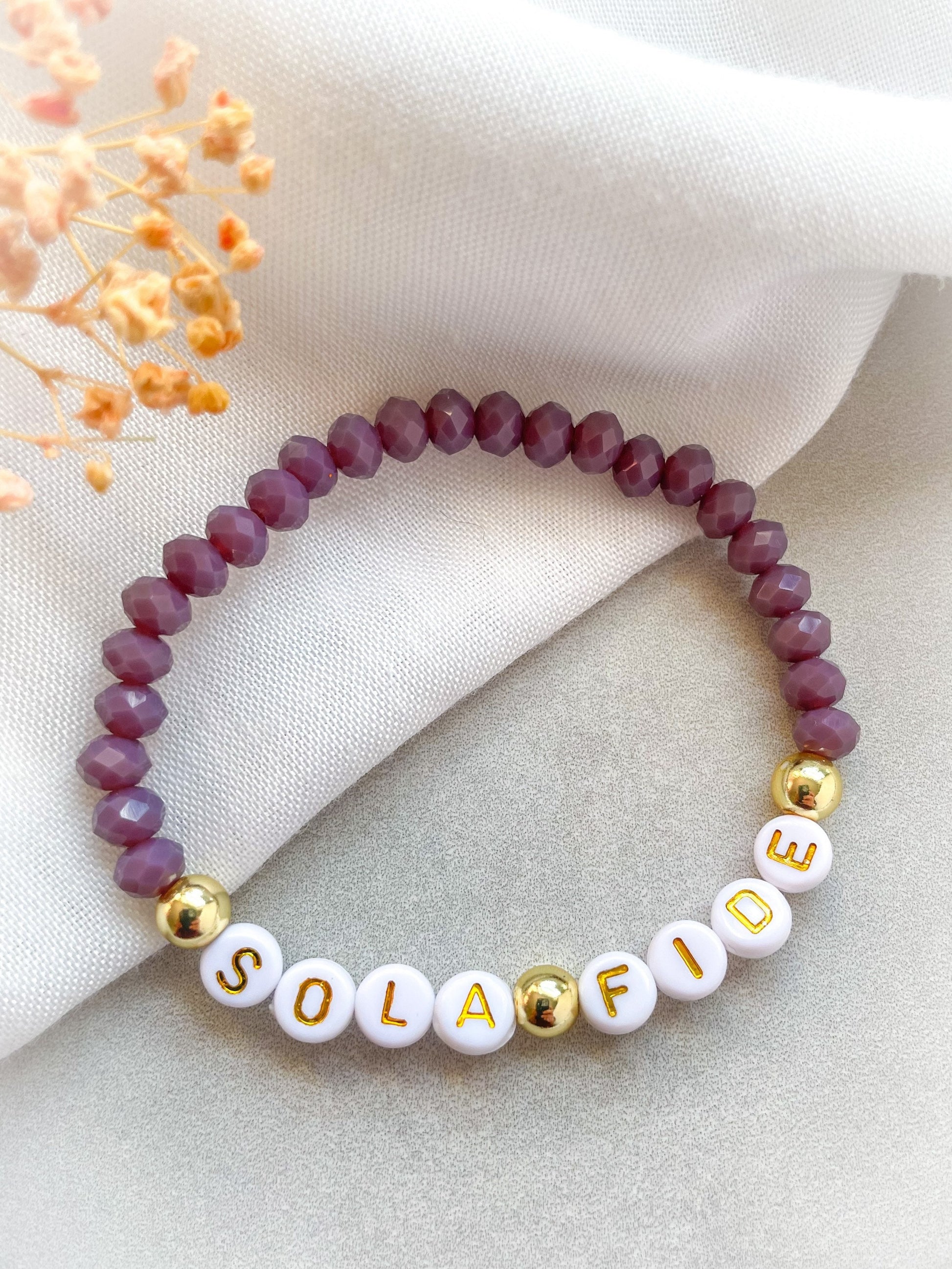 Sola fide bracelet, 5 solas, reformed theology, faith alone, theology matters, Coram Deo, Soli Deo gloria, christian gifts for girls, latin