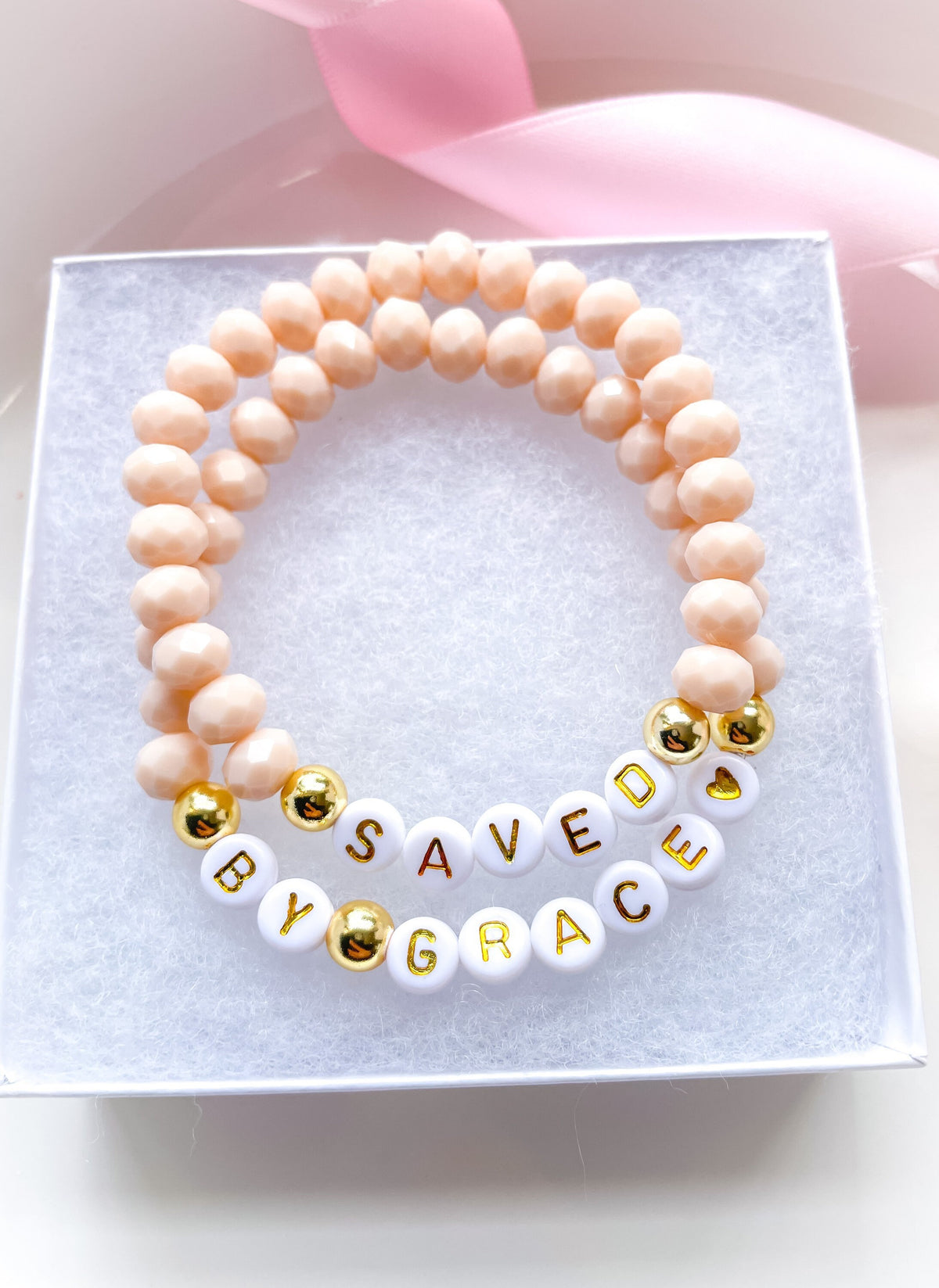Saved by grace bracelet, reformed theology, 5 solas, reformed faith gifts, Christian girl gift, baptism gift, christian friend gift