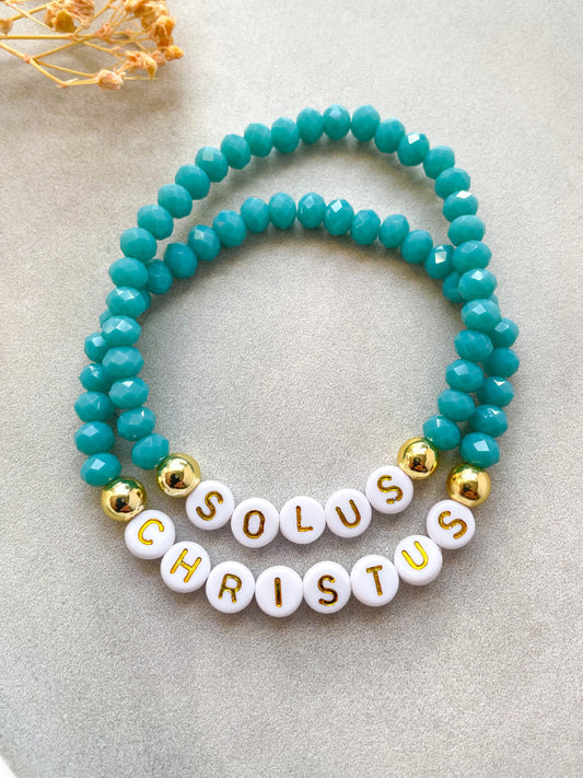 Solus Christus bracelet, 5 solas, reformed theology, faith bracelet, Christian gift, Christian jewelry for women, in Christ alone