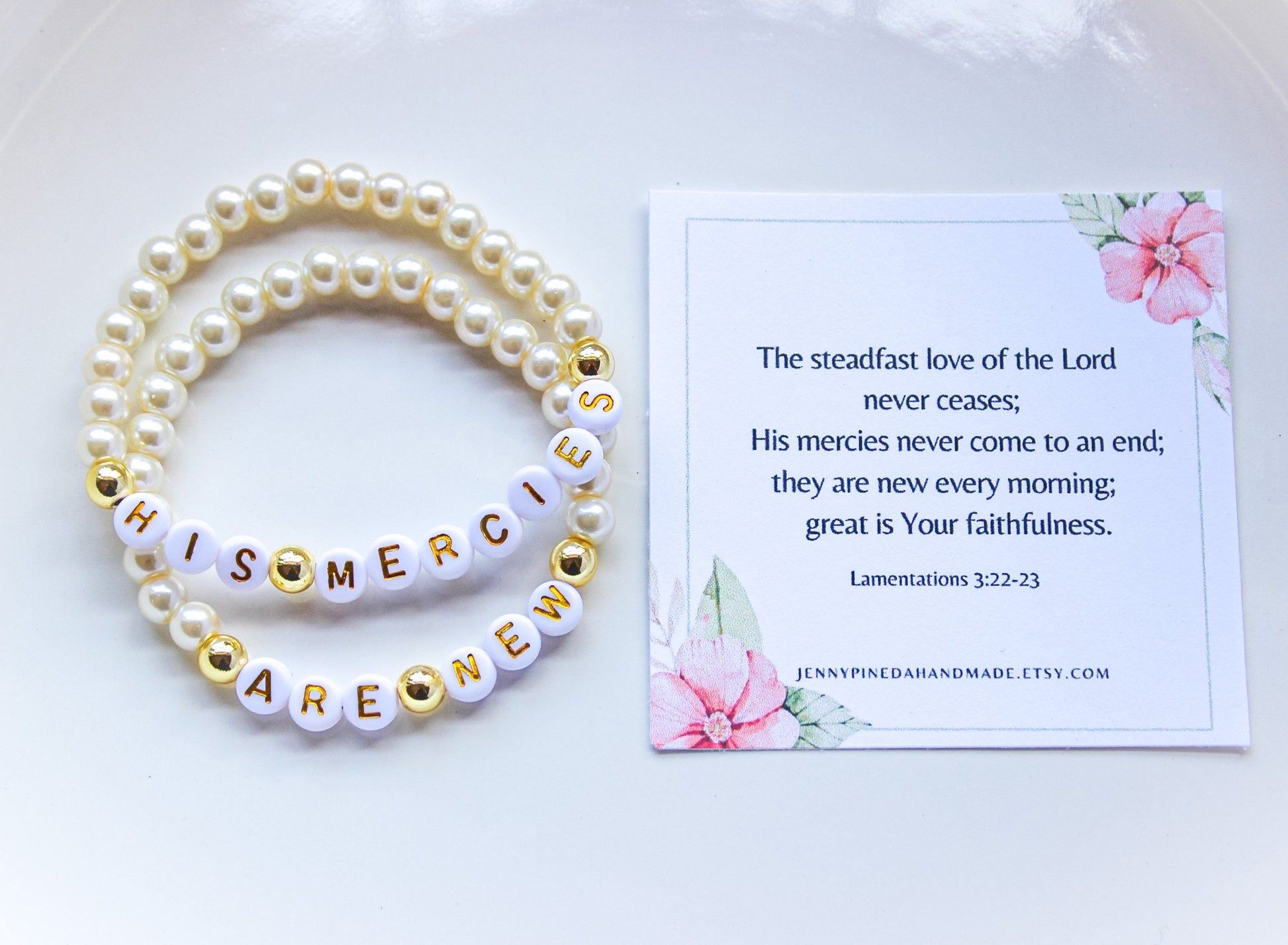 His mercies are new bracelet, reformed gift, faith bracelet, christian jewelry, his mercies are new every morning, christian birthday gift